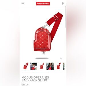 SOLD OUT Sprayground Red and White Backpack Sling